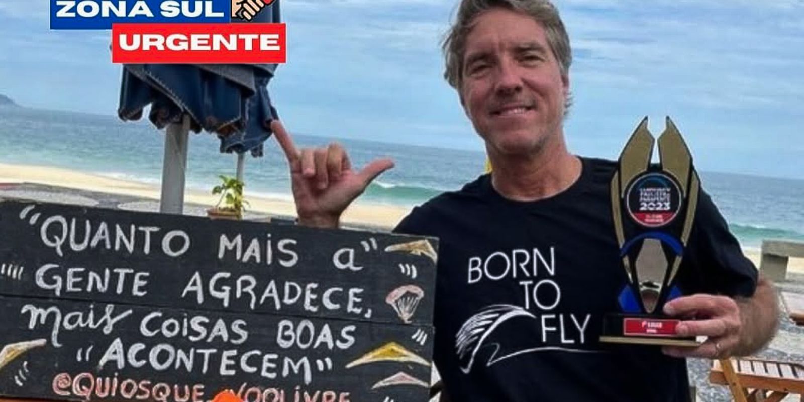 Bicampeão de asa-delta morre em queda de parapente no rio
